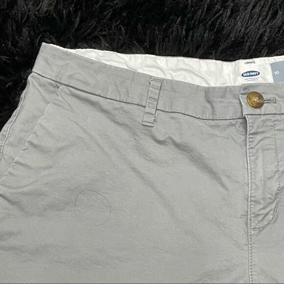 Old Navy Gray Zipper Shorts Belt Loops Size 10 - Picture 3 of 11